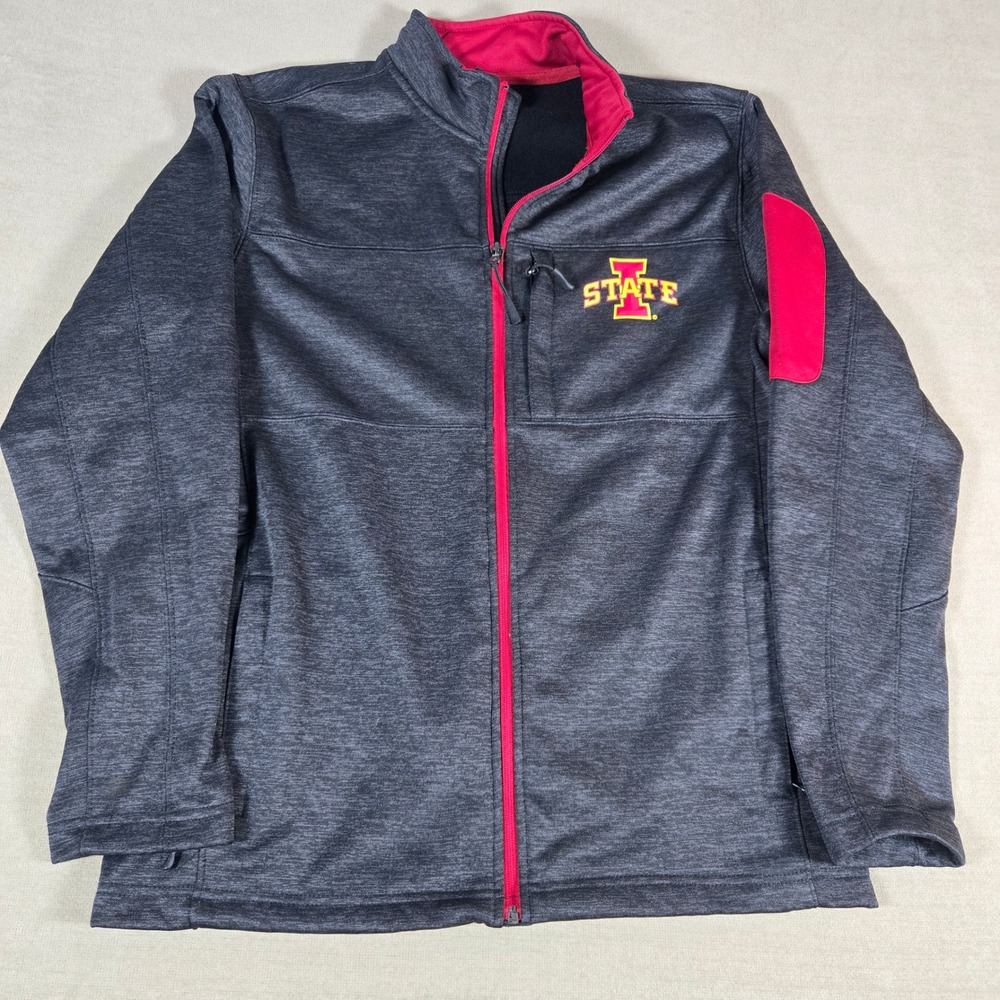 Iowa State‎ Cyclones Colosseum Jacket Full Zip Gray Red NCAA Medium ISU Pockets